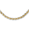 14K Two-tone Gold Polished 5.5mm Fancy Link 18 inch with .5 inch extender Necklace, 18 mm
