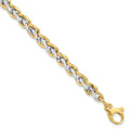 14K Two-tone Gold Polished 5.5mm Fancy Link 7.5 inch with .5 inch extender Bracelet, 7.5 x 5.5 mm