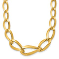 14K Polished Fancy Graduated Link 17.5 inch Necklace, 17.5 mm