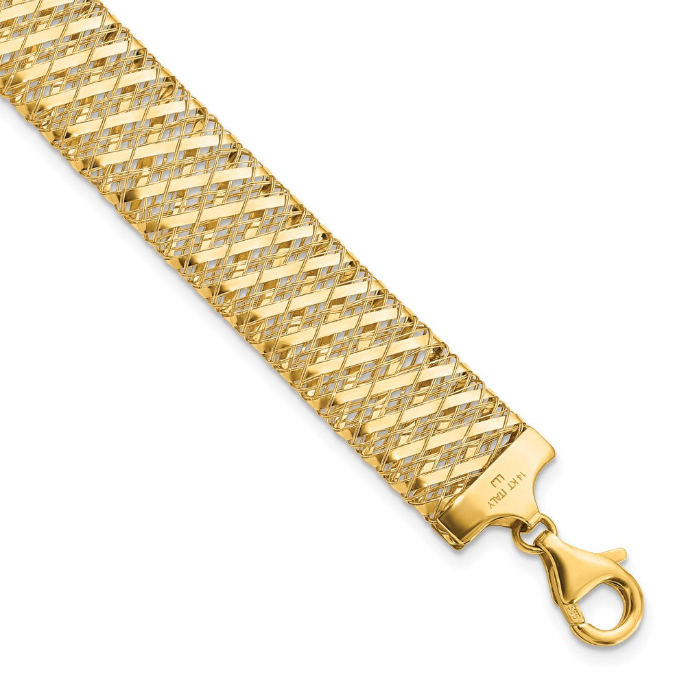 14K Fancy Stretch Bracelet, 7.25 x 12 mm