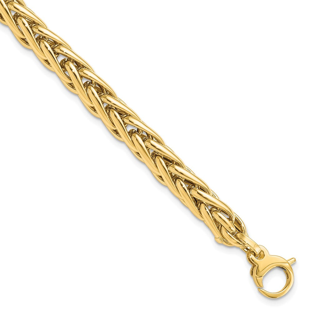 14K Polished 6.0mm Fancy Link 7.5 inch Bracelet, 7.5 x 6 mm