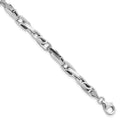 14K White Gold Polished 5.0mm Fancy Link 8.25 inch Bracelet, 8.25 x 5 mm