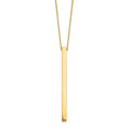 14K Polished Bar 16 inch with 2 inch extender Necklace, 16 mm