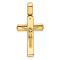 14K Polished Crucifix Pendant, 33.5 mm