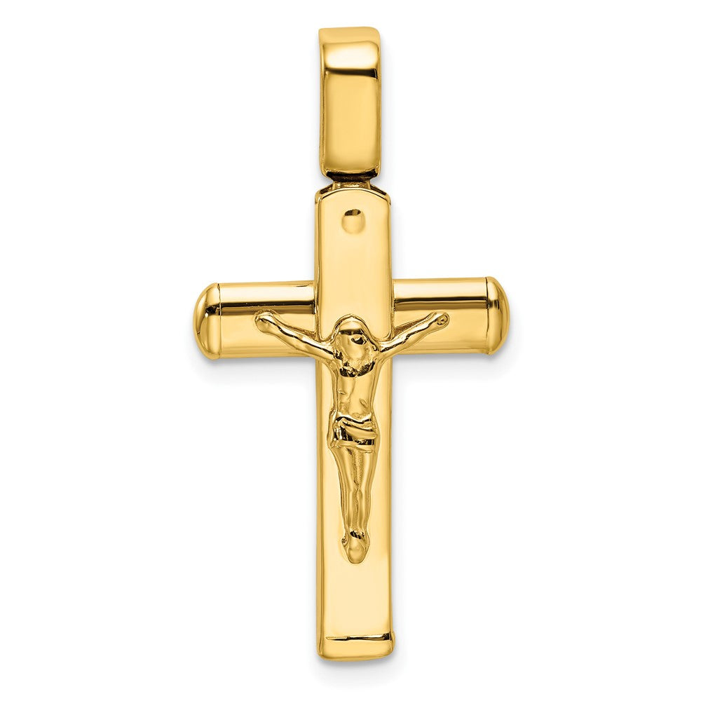 14K Polished Crucifix Pendant, 33.5 mm