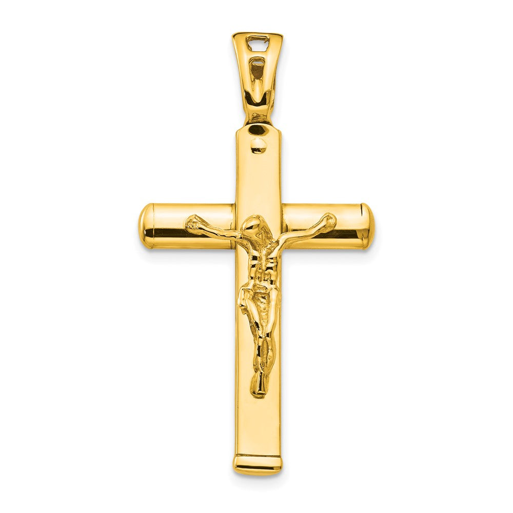 14K Polished Crucifix Pendant, 38.5 mm