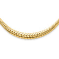 14K Polished Graduated Fancy Link Necklace, 18 x 8 mm