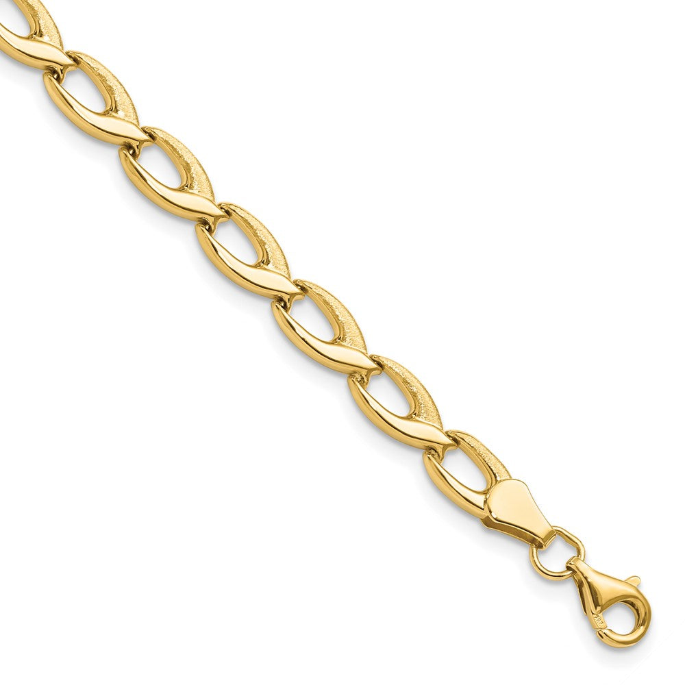14K Polished 9.0mm Open Fancy Link 7.25 inch Bracelet, 7.25 x 9 mm