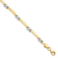 14K w/Rhodium D/C Fancy Bracelet, 7.25 x 4 mm