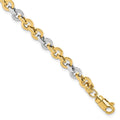 14K Two-tone Polished 4.0mm Circle Link 7.5 inch Bracelet, 7.5 x 4 mm