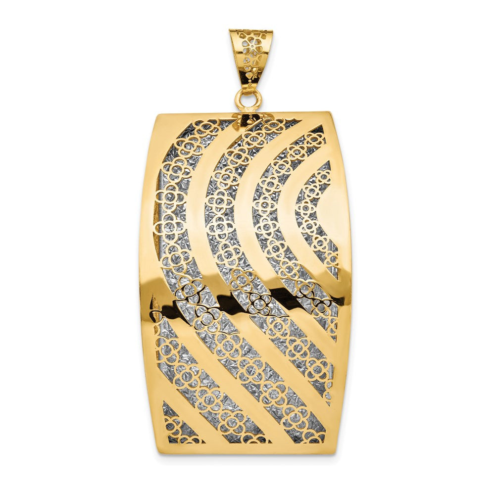14K Polished Hollow Fancy Pendant