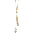14K Two-tone Polished w/1.5 in ext. Fancy Necklace, 15.5 x 2 mm