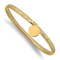 14K Stretch Mesh with Dangle Circle Charm Bracelet, 7 x 4 mm