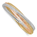14k w/ Wht Rhodium and Rose Gold-plating Stretch Bracelet, 9 mm