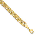 14K Polished and Textured Fancy Link7.75 inch Bracelet, 7.75 x 9 mm
