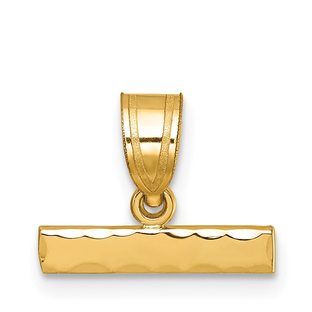 14k Large Diamond -cut Top Pendant, 6.86 x 16.19 mm