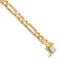 14K 8 inch 6mm Hand Polished Figaro Link with Box Catch Clasp Bracelet, 1 x 6 mm