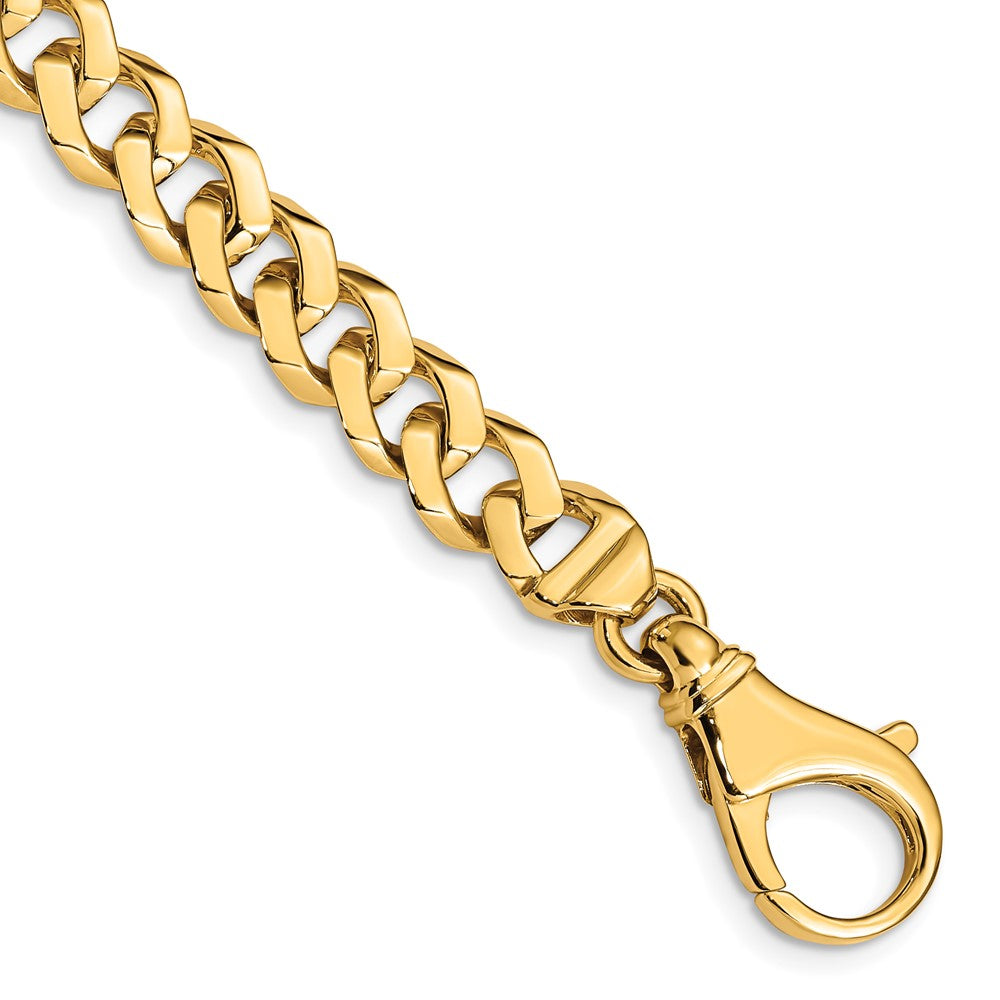 14K 8 inch 8mm Hand Polished Fancy Link with Fancy Lobster Clasp Bracelet, 1 x 8 mm