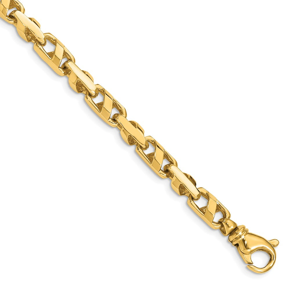 14K 8 inch 5.5mm Fancy Link with Fancy Lobster Clasp Bracelet, 1 x 5.5 mm
