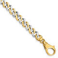 14K Two-tone 8 inch 8mm Hand Polished Fancy Link with Fancy Lobster Clasp Bracelet, 1 x 8 mm
