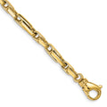 14K 8.5 inch 5mm Hand Polished Fancy Link with Fancy Lobster Clasp Bracelet, 8.5 x 5 mm