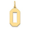 14k Medium Polished Number 0 Charm, 16.13 x 8.23 mm