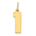 14k Medium Polished Number 1 Charm, 16.13 x 5.04 mm