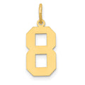 14k Medium Polished Number 8 Charm, 16.13 x 8.15 mm