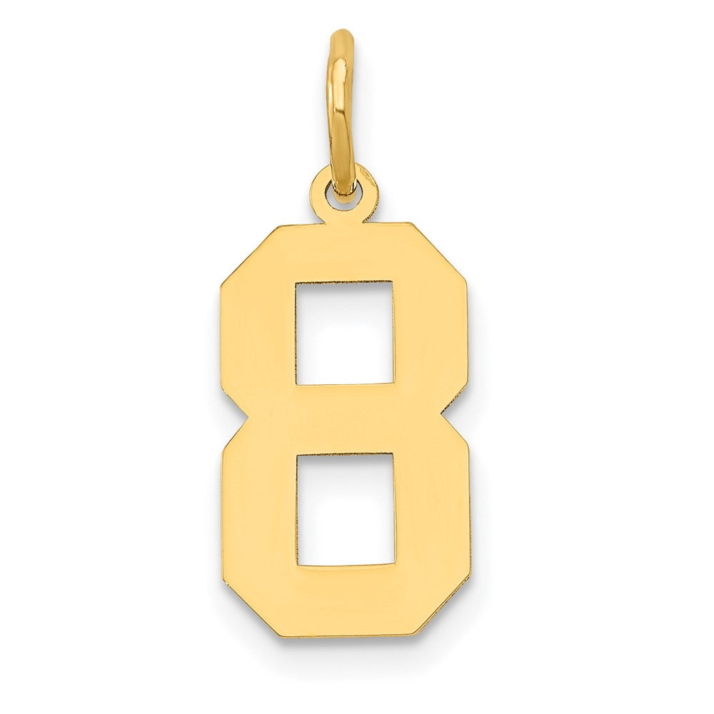 14k Medium Polished Number 8 Charm, 16.13 x 8.15 mm