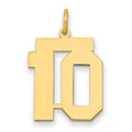 14k Medium Polished Number 10 Charm, 0.84 g