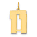 14k Medium Polished Number 11 Charm, 0.6 g