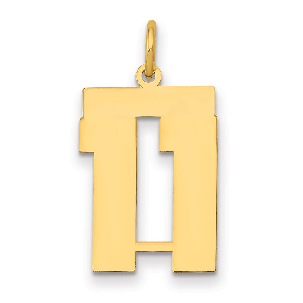 14k Medium Polished Number 11 Charm, 0.6 g