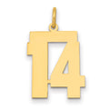 14k Medium Polished Number 14 Charm, 0.66 g