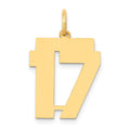 14k Medium Polished Number 17 Charm, 0.62 g