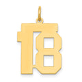 14k Medium Polished Number 18 Charm, 0.71 g