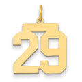 14k Medium Polished Number 29 Charm, 0.78 g