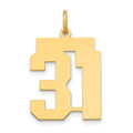 14k Medium Polished Number 31 Charm, 0.68 g