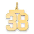 14k Medium Polished Number 38 Charm, 0.8 g