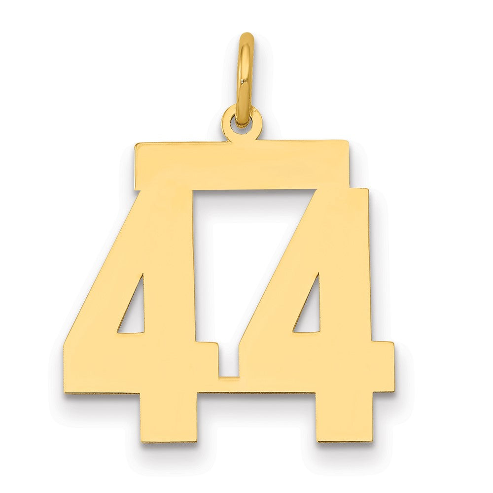 14k Medium Polished Number 44 Charm, 0.71 g