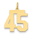 14k Medium Polished Number 45 Charm, 0.76 g