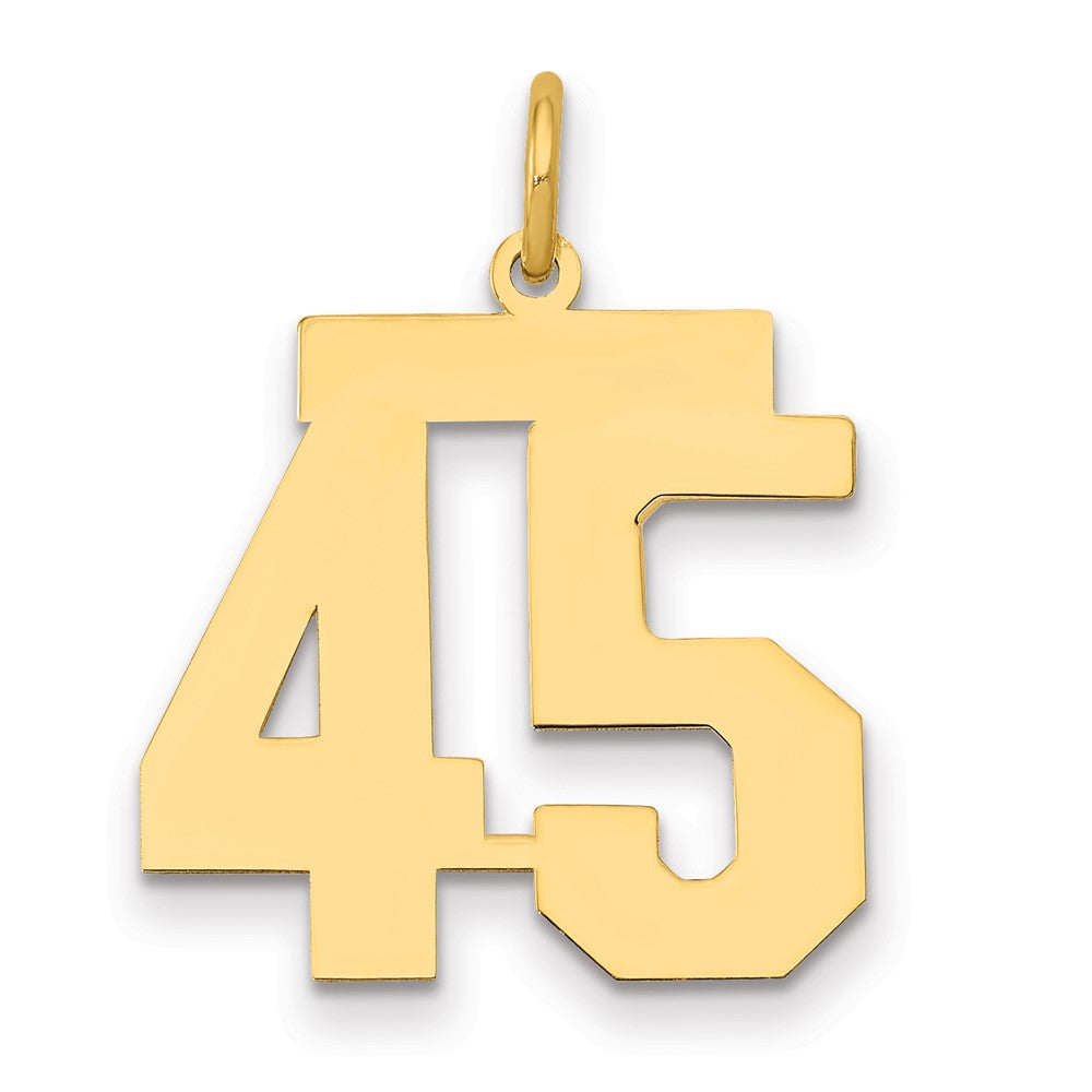 14k Medium Polished Number 45 Charm, 0.76 g