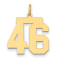 14k Medium Polished Number 46 Charm, 0.78 g