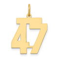 14k Medium Polished Number 47 Charm, 0.67 g