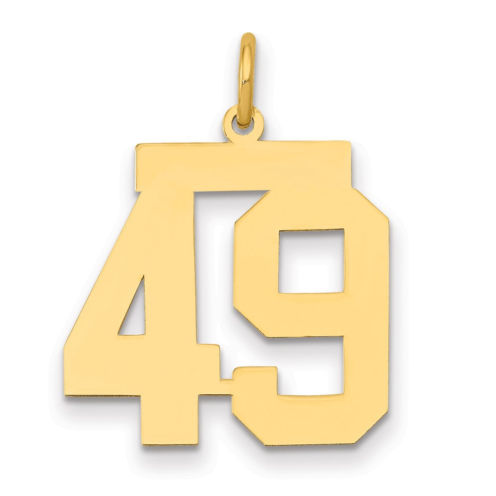14k Medium Polished Number 49 Charm, 0.76 g