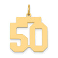 14k Medium Polished Number 50 Charm, 0.94 g