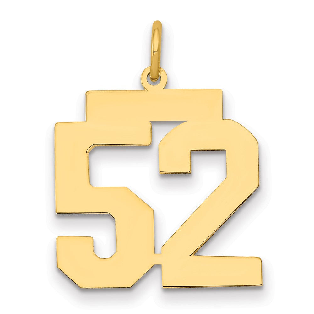 14k Medium Polished Number 52 Charm, 0.78 g