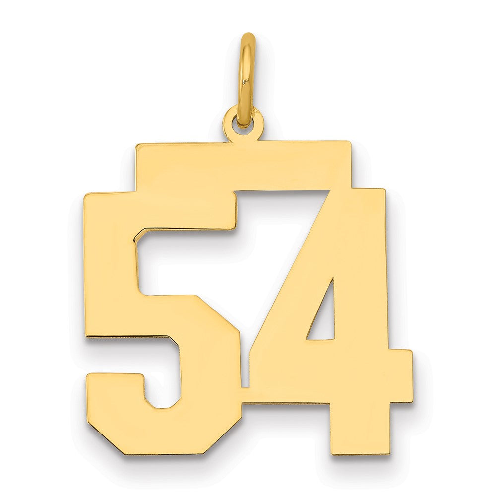 14k Medium Polished Number 54 Charm, 0.76 g