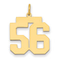 14k Medium Polished Number 56 Charm, 0.83 g