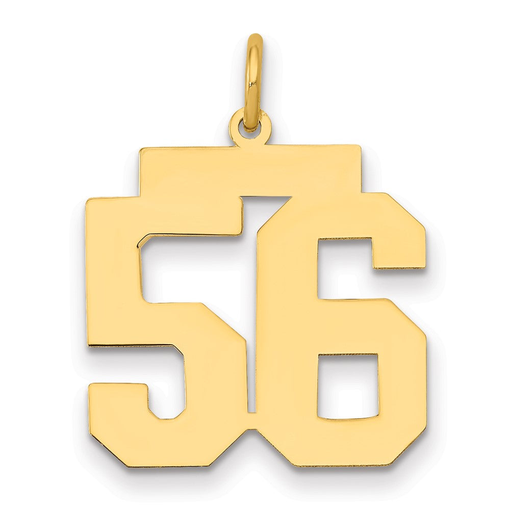 14k Medium Polished Number 56 Charm, 0.83 g