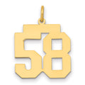 14k Medium Polished Number 58 Charm, 0.82 g